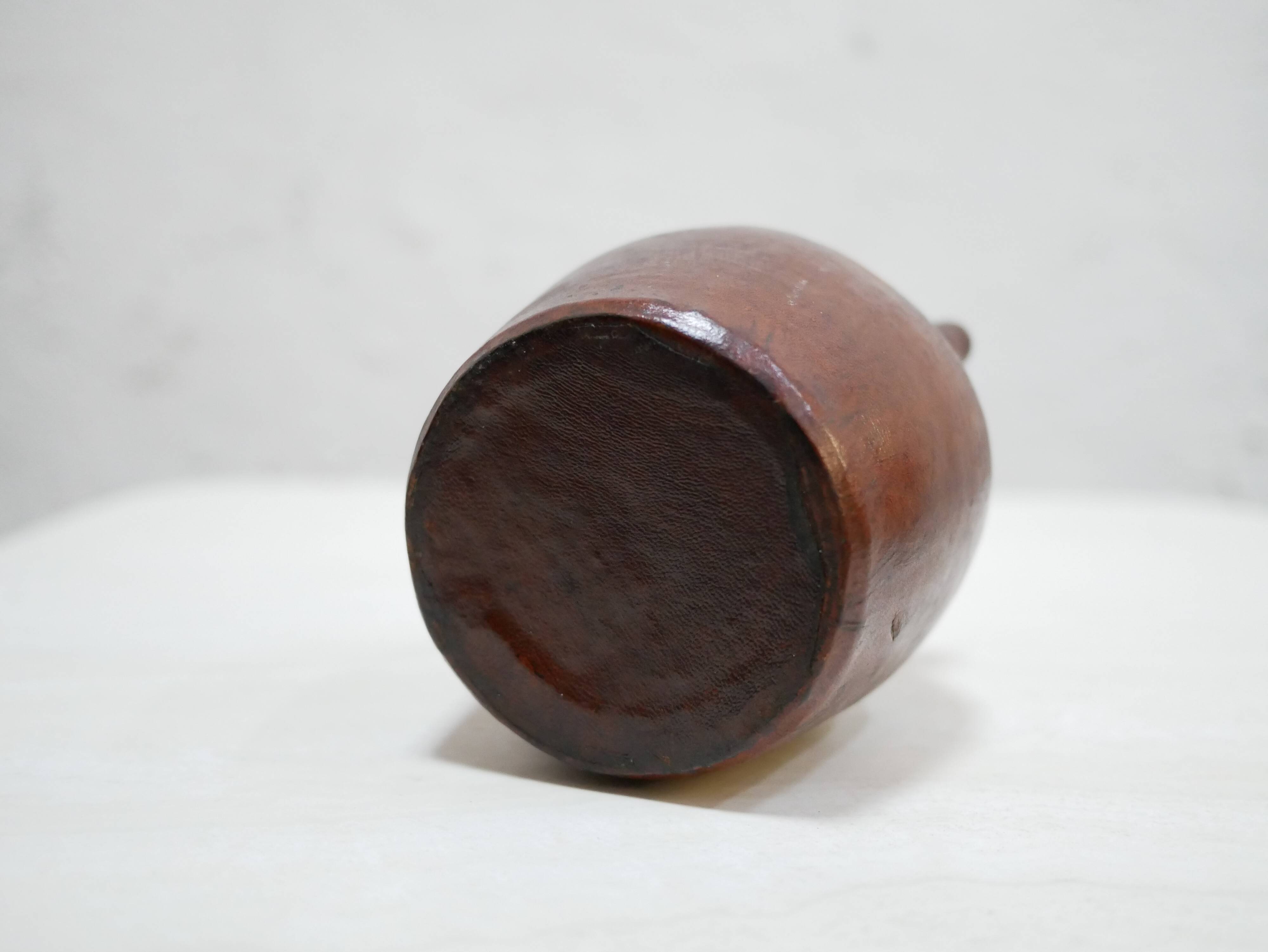 Vintage leather gargoulette pot