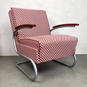 Thonet S-411 Armchair "Red & White"