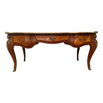 Louis XV style ceremonial desk Red leather top 20th century