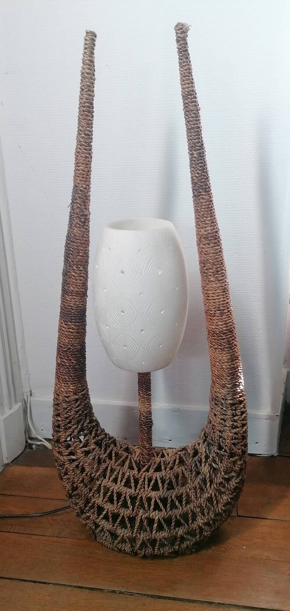 Lamp made of rope and resin - Bohemian, nautical, natural, ethnic.