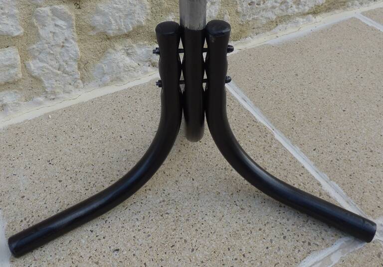 Vintage metal coat rack with 6 hooks