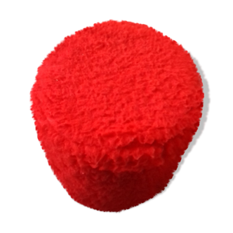 Pouf storage chest moumoute red vintage 1972 faux fur