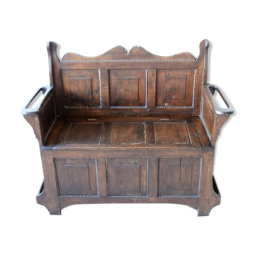 Antique Oak Bench With Storage