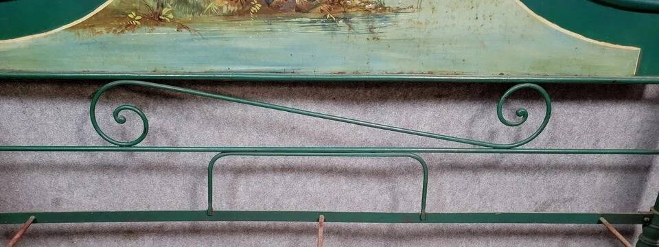 Rare Venetian Napoleon III period rest bench in cast iron and sheet metal