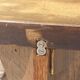 Brutalist console in solid wood worked with gouge & wrought iron, France 1950s