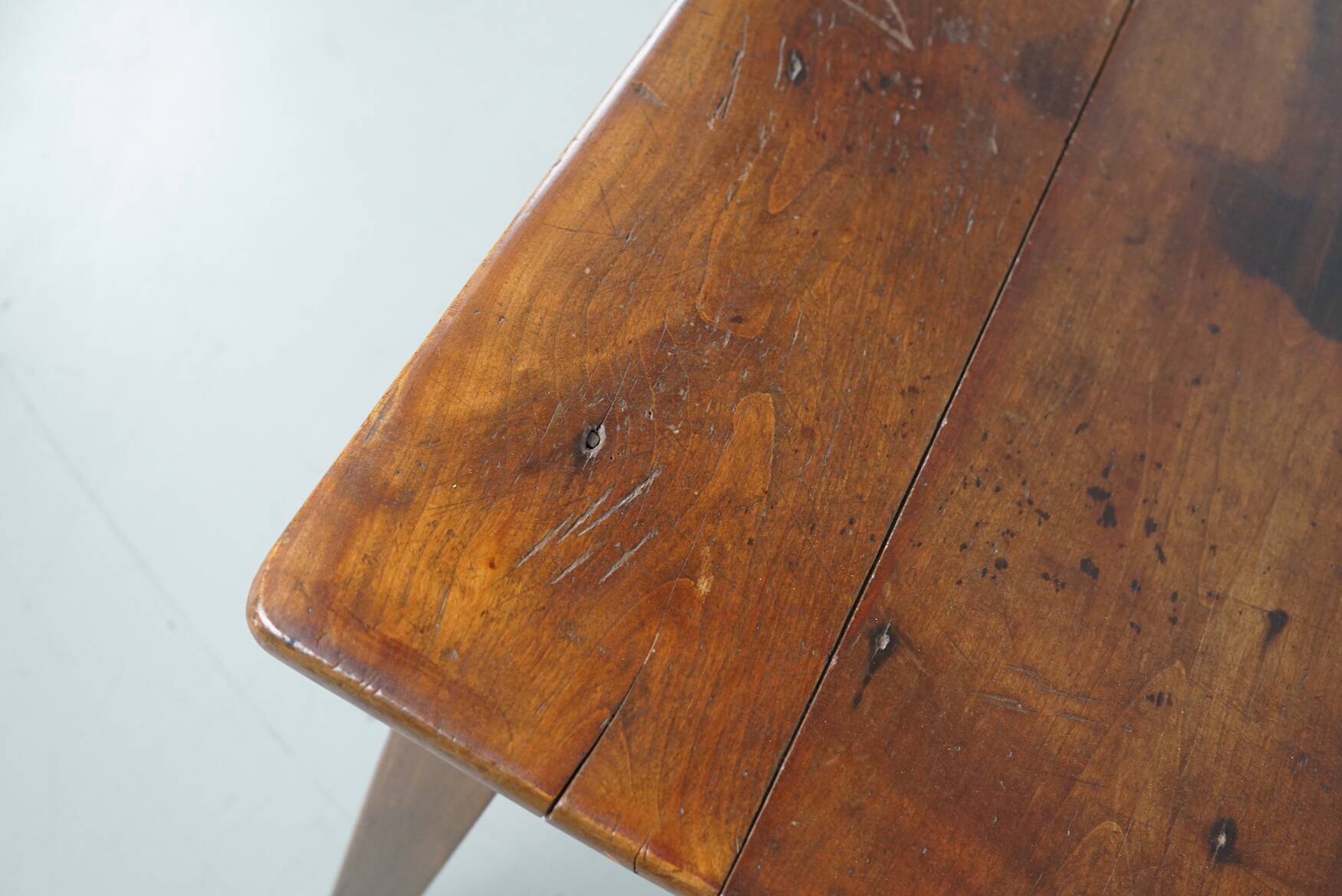 Antique 19th Century French Rustic Farmhouse Dining Table Fruitwood