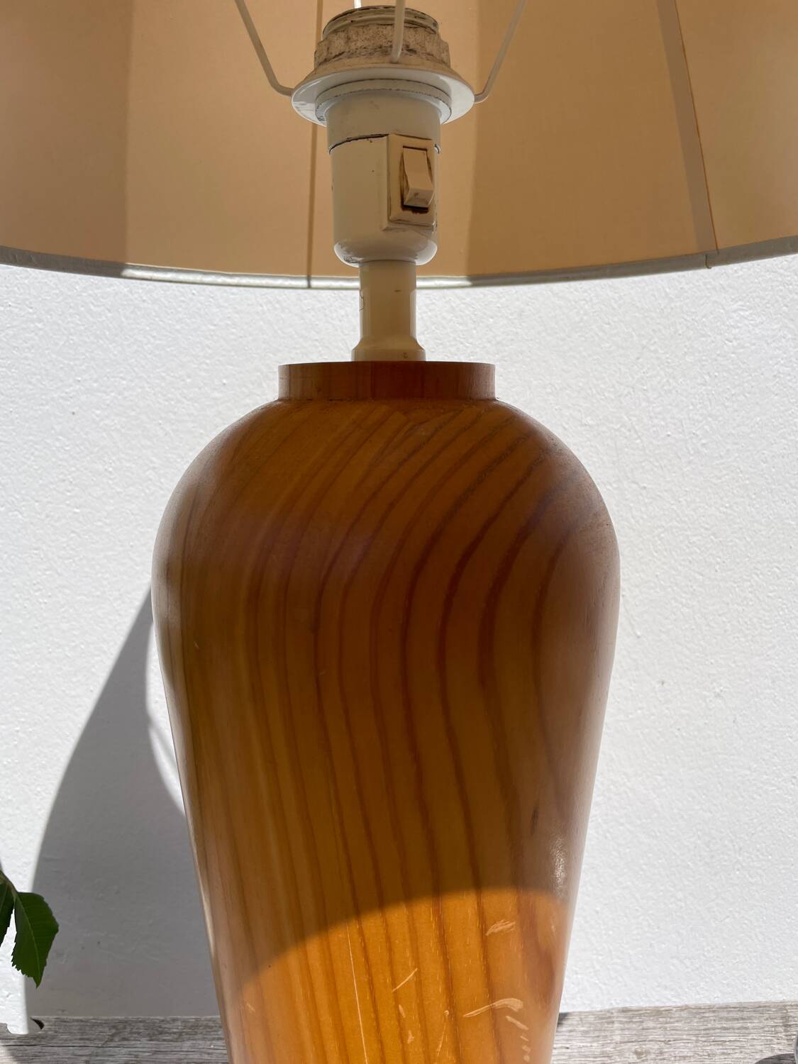 Large wooden lamp from IKEA, vintage design, 1980s