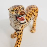 Hand‑Painted Ceramic Leopard Sculpture by Giovanni Rozan, Italy ca. 1950