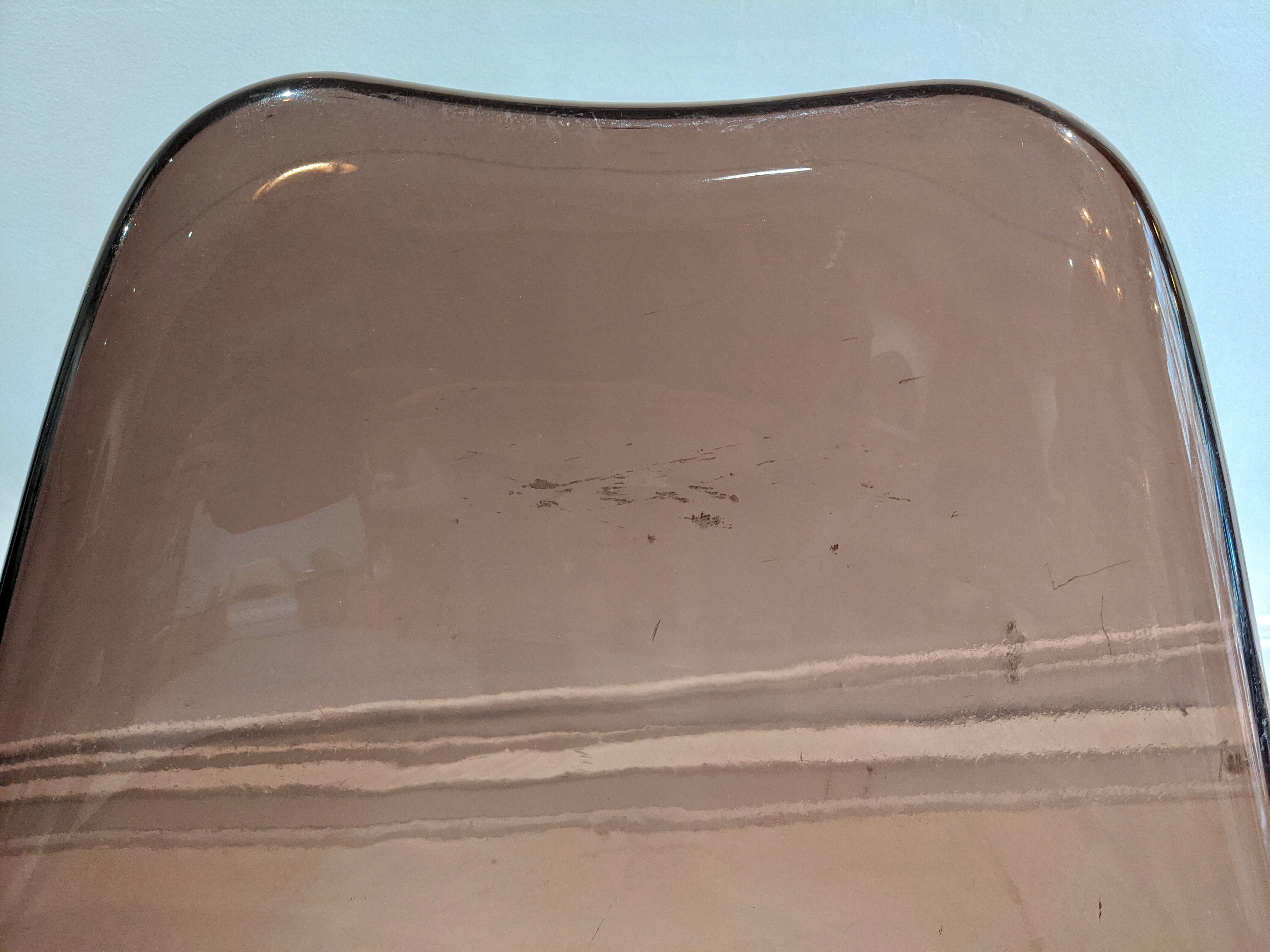 Lot of 4 chairs smoked plexiglass 1970