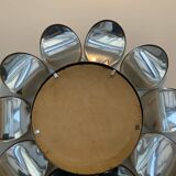 Miroir Sorcière Fleur Chrome Circa 1970