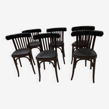 Set of 6 bistro chairs from the 1970s