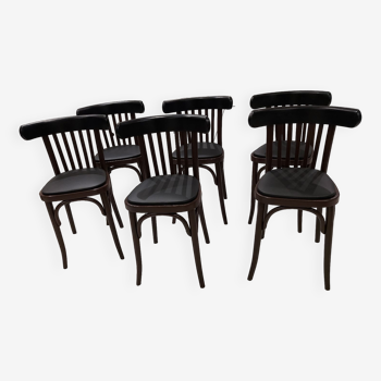 Suite de 6 chaises de bistrot années 1970