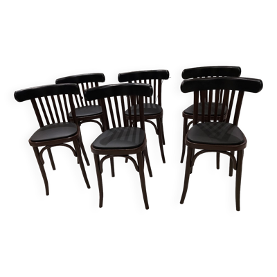 Suite de 6 chaises de bistrot années 1970