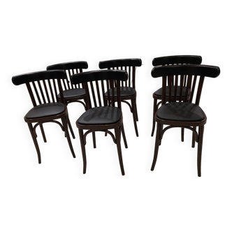 Suite de 6 chaises de bistrot années 1970