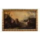 Great 18th century painting landscape with knights