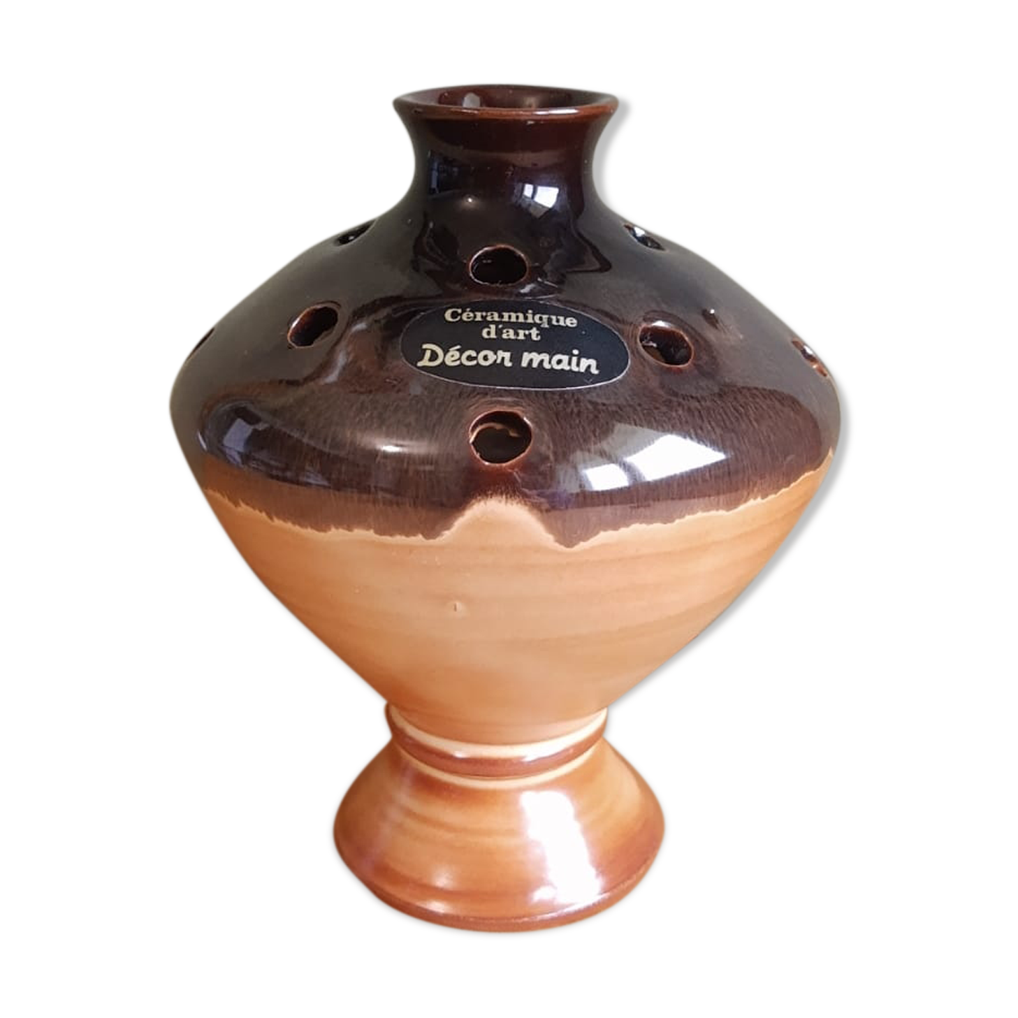 Pique flowers vase soliflore ceramic art decoration vintage hand decoration