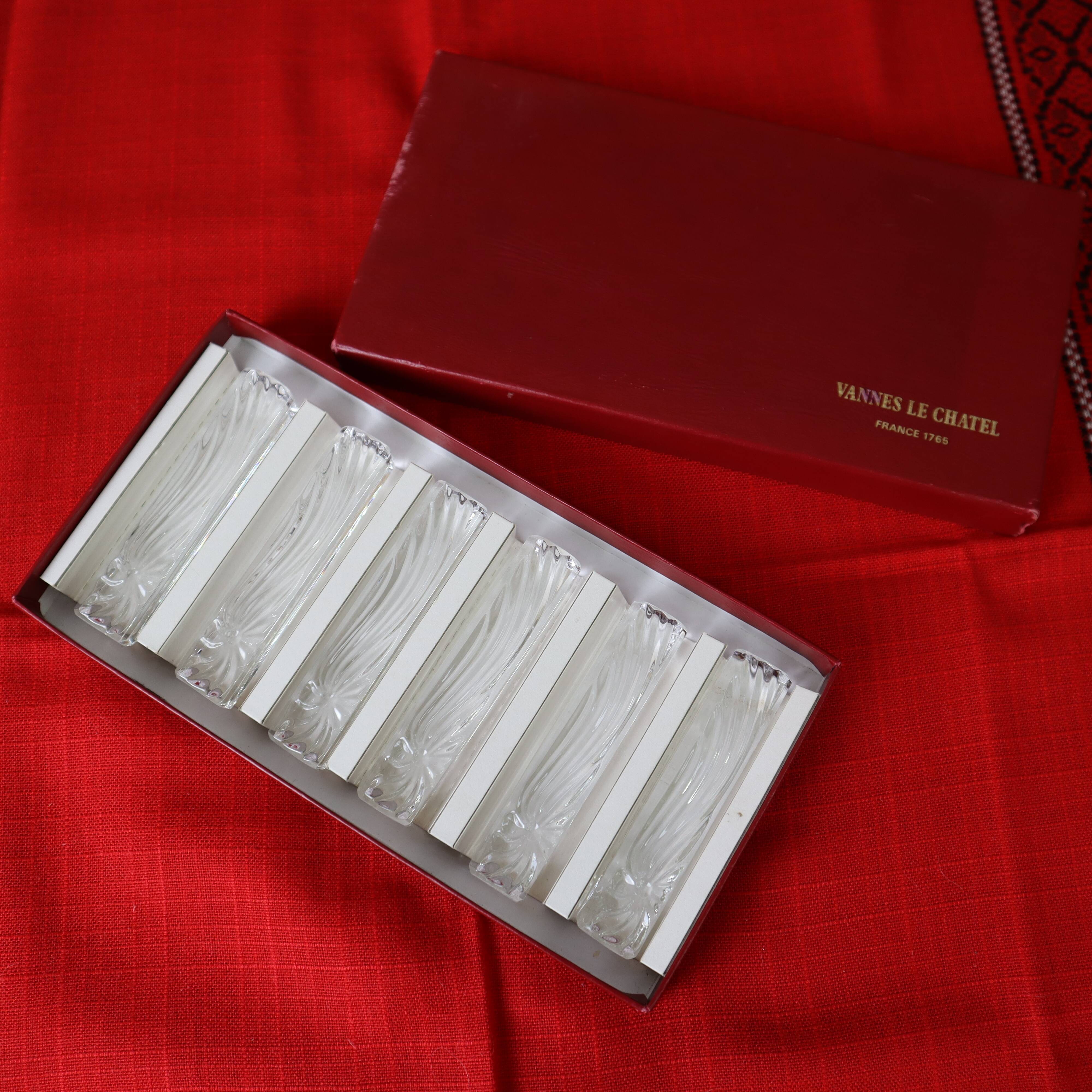 6 knife holders from the vannes le chatel crystal works - france 1765