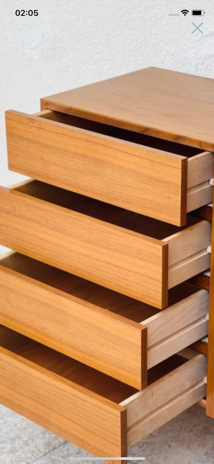 Vintage Scandinavian sideboard in blond teak