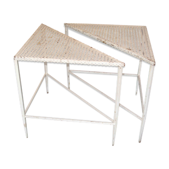 Set of 2 triangular tables Mathieu Matégot