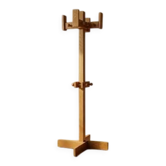 Porte-manteau en pin autonome de style mid-century, en bois massif, années 1970, Europe