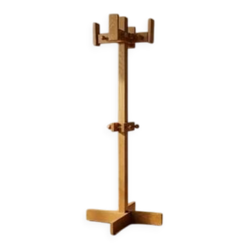 Porte-manteau en pin autonome de style mid-century, en bois massif, années 1970, Europe