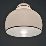 Hanging lamp of the 70s in white opaline