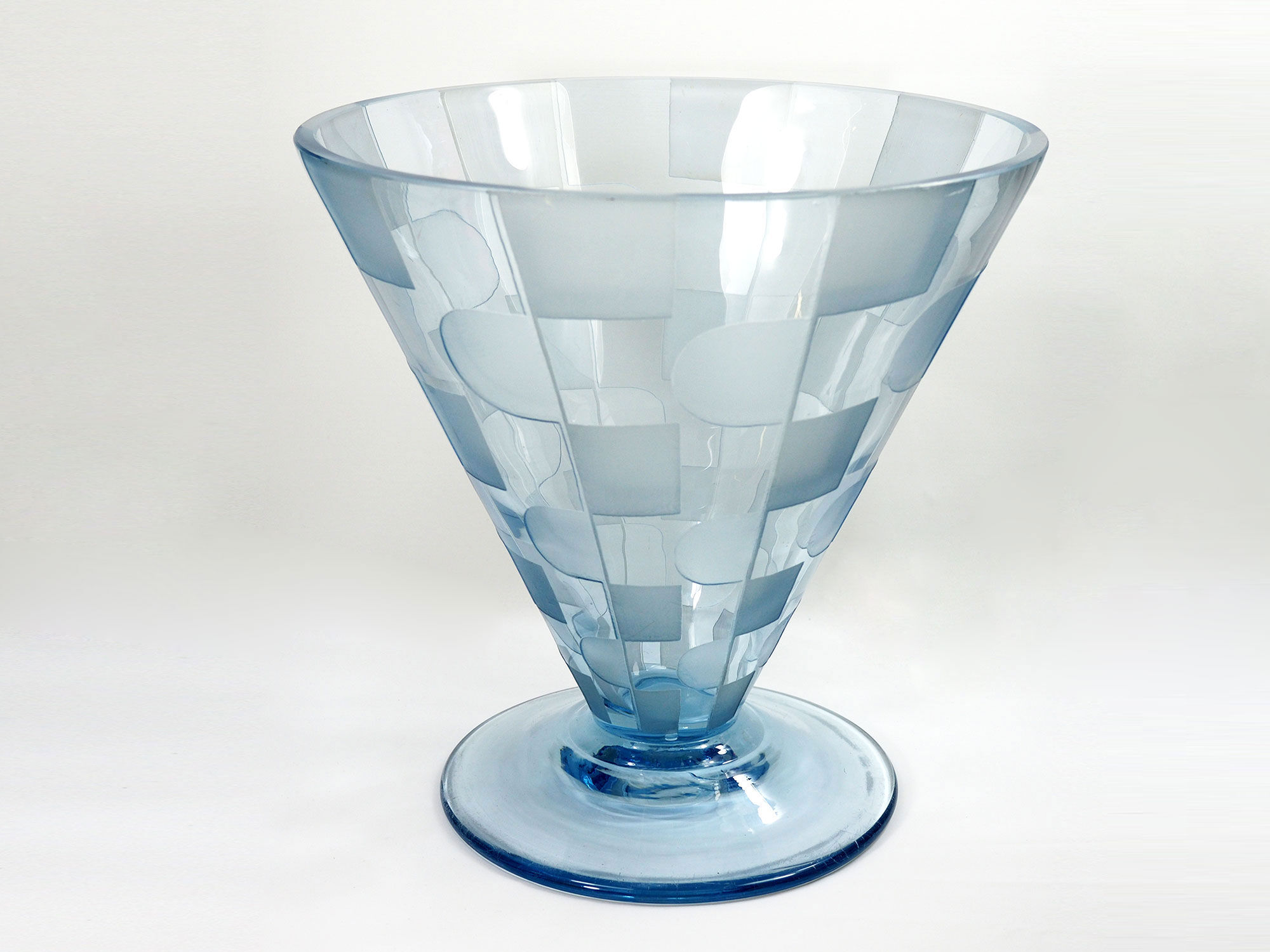 French art deco large conic glass vase, 1920