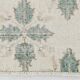 Tapis persan ancien ivoire et vert à motifs géométriques, 198x296