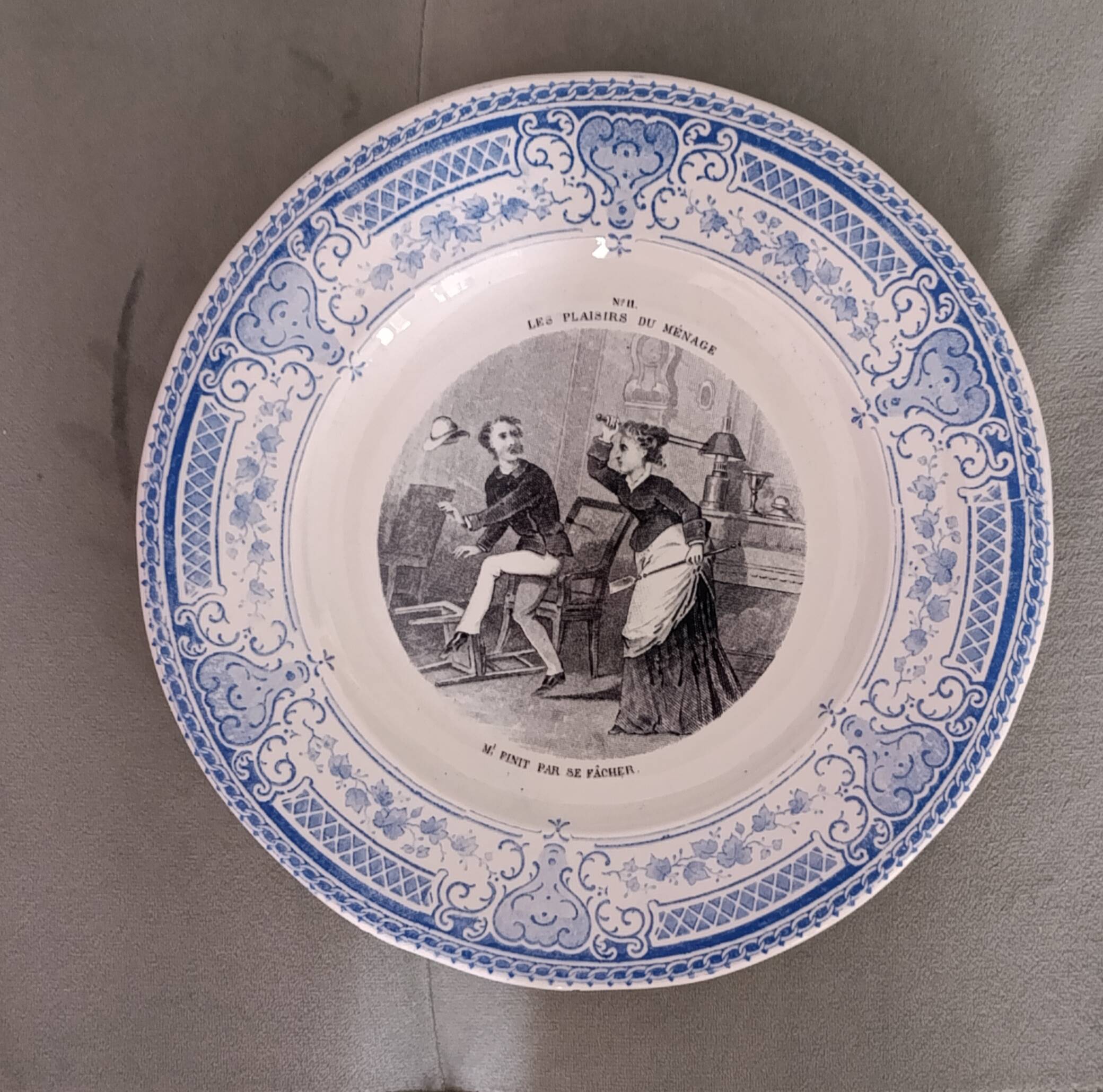 Set of 12 plates the pleasures of housekeeping