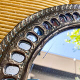 Miroir ancien en laiton - style oriental/ethnique