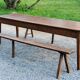 Farm table nineteenth century feet spindles 251cm and its 2 benches