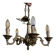 Elegant antique bronze chandelier with 5 light arms, in Louis XV style.