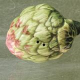 Pair of salt and pepper shakers in earthenware, artichokes
