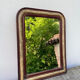 Mirror louis philippe old nineteenth in brown and beige wood