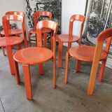 Set of 6 rey chairs by bruno rey for kusch and co
