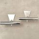 Pair of stainless steel wall lights 1980