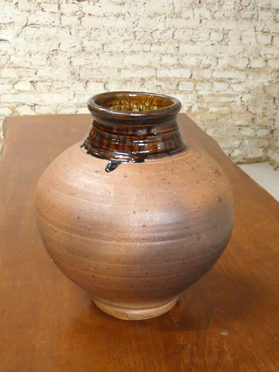 large vase of Pierre Digan partially enamelled