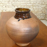 large vase of Pierre Digan partially enamelled
