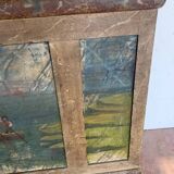 Small flemish style counter in patinated fir, 20th century