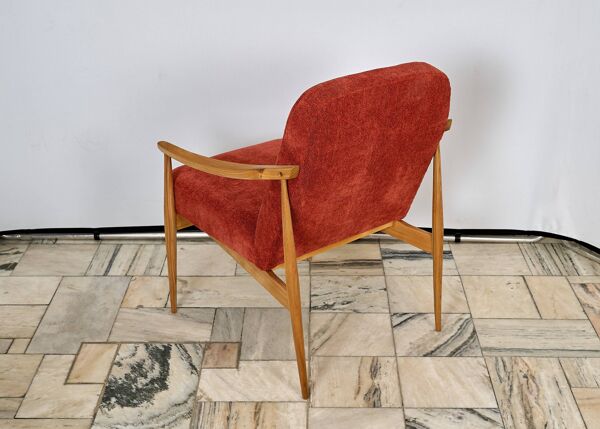 Fauteuil vintage avec repos-pieds Tchécoslovaquie années 1960