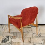 Fauteuil vintage avec repose-pieds Tchécoslovaquie années 1960