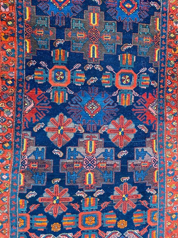 Carpet old Persian Malayer corridor 109x525 cm