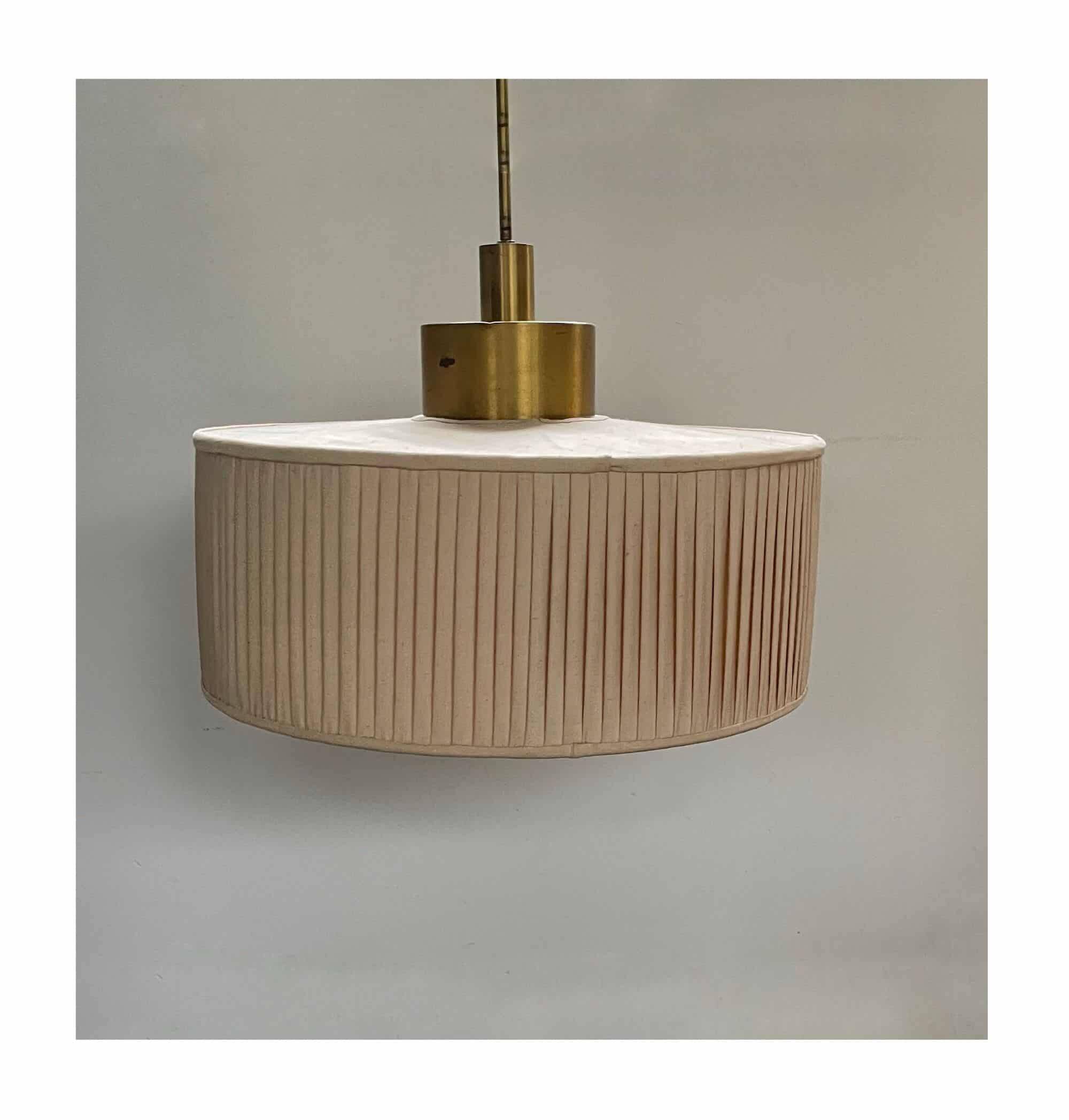 Vintage design pendant lamp, plissé shade, 1960s