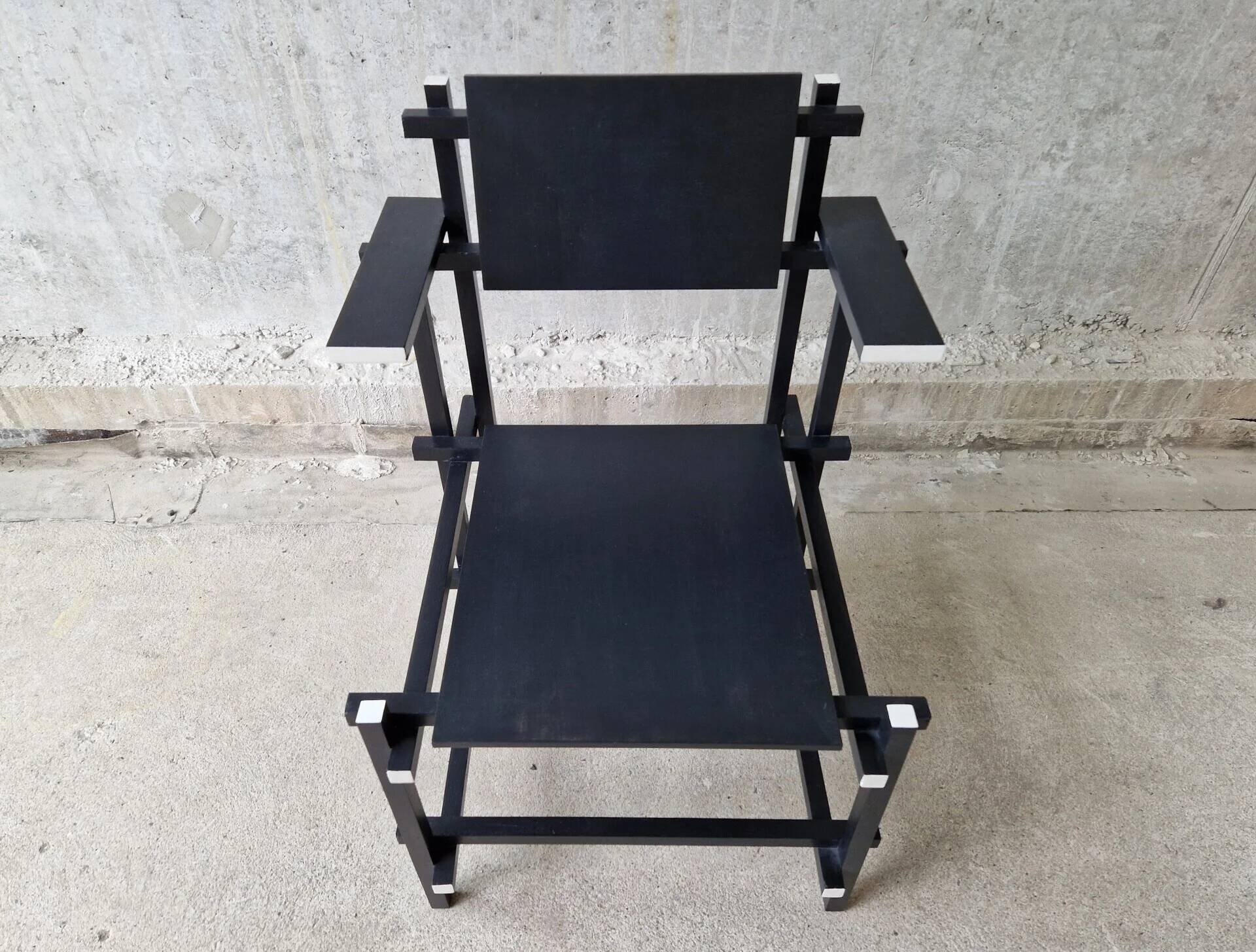 Vintage Gerrit Rietveld high chair replica, 1980s