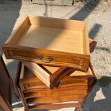 Paire de tables de chevet AMEUBLEMENT NF à 3 tiroirs style Louis XV