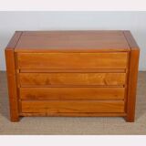 Vintage solid elm chest of drawers, 1980