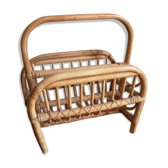 Rattan magazine holder