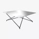 Table basse chrome et verre