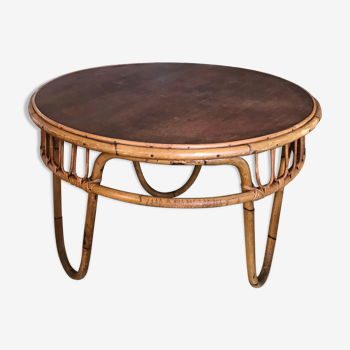 Vintage rattan coffee table