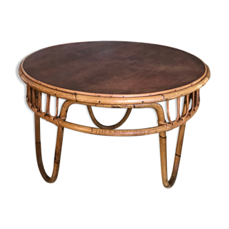 Vintage rattan coffee table